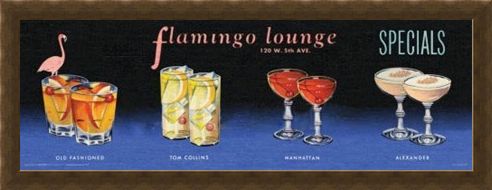 Framed Framed Flamingo Lounge - Cocktails All Around!