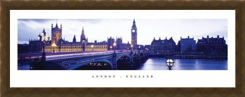 Framed Framed Dusk over Westminster - London