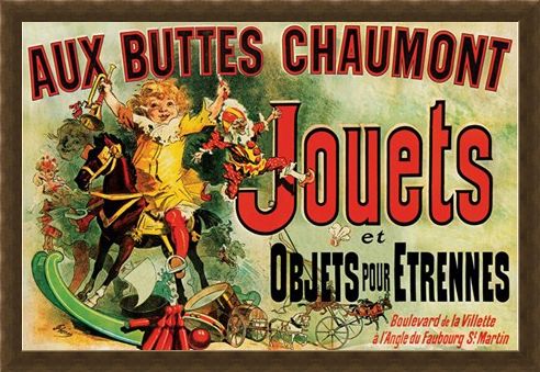 Framed Framed Aux Buttes Chaumont Jouets - Vintage Advertising Poster
