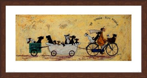 Framed Framed The Doggie Taxi Service - Sam Toft