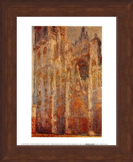 Framed Framed Rouen Cathedral At Midday - Claude Monet