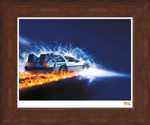 Framed Framed Delorean Fire Light - Back To The Future