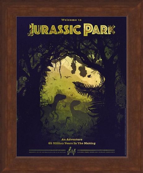 Framed Framed Dino Silhouette - Jurassic Park