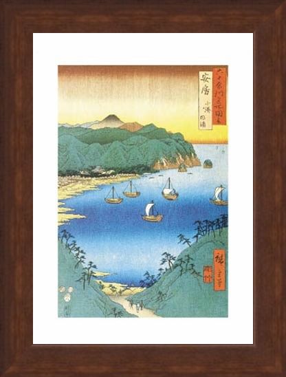 Framed Framed The Small Port & Inlet, Awa Province, 1853 - Utagawa (Ando Tokutaro) Hiroshige