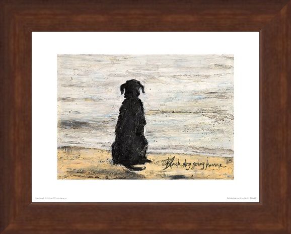 Framed Framed Black Dog Going Home - Sam Toft