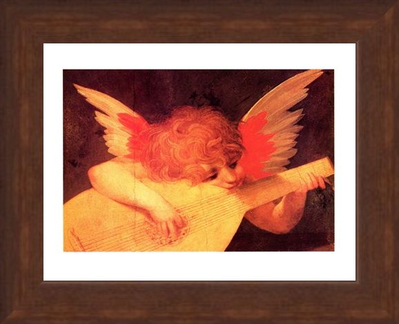 Framed Framed Putto Musicante - Rosso Fiorentino