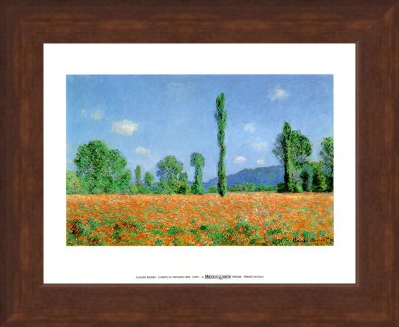 Framed Framed Campo Di Papaveri 1890 - Claude Monet