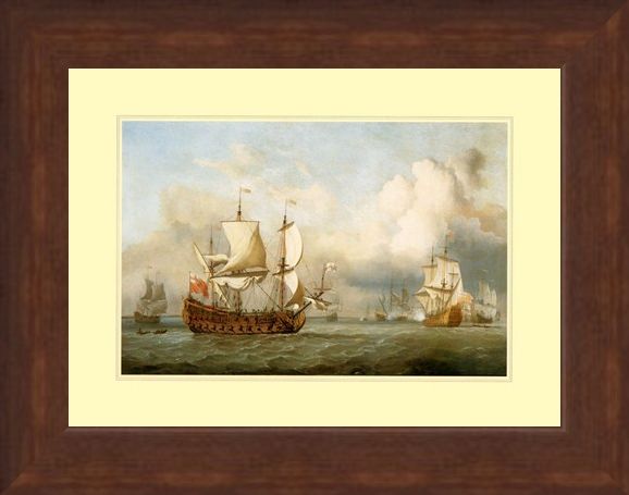 Framed Framed The Ship ' English Indiaman' - Antonio Jacobsen