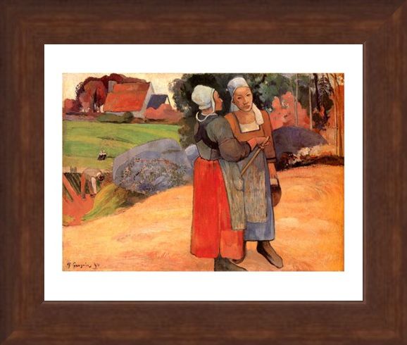 Framed Framed Paysannes Bretonnes - Paul Gauguin