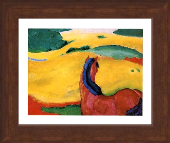 Framed Framed Pferd In Der Landschaft - Franz Marc