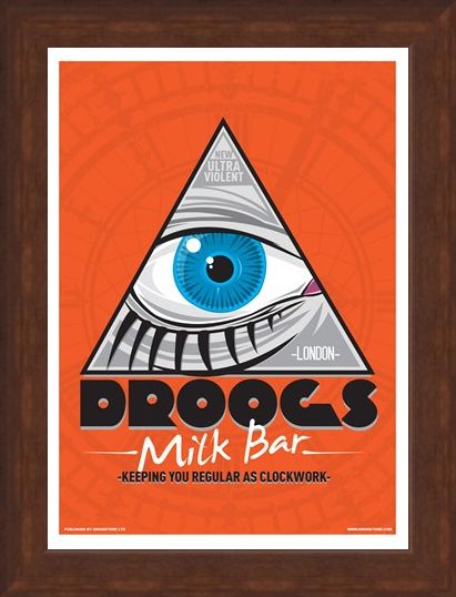 Framed Framed Droogs Milk Bar Mini Poster - Inspired By Clockwork Orange