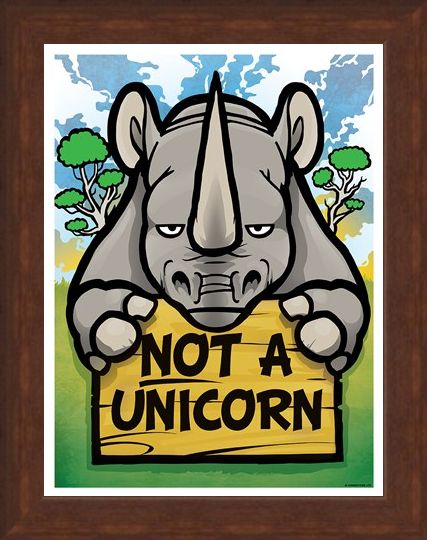 Framed Framed Not A Unicorn Mini Poster - Realist