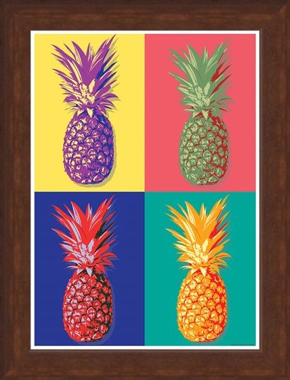 Framed Framed Taste of the Tropics - Pop Art Pineapple