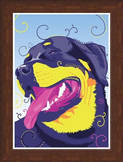 Framed Framed One Hippy Dog - Psychedelic Rottweiler