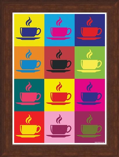 Framed Framed Coffee Kaleidoscope - Pop Art Percolator