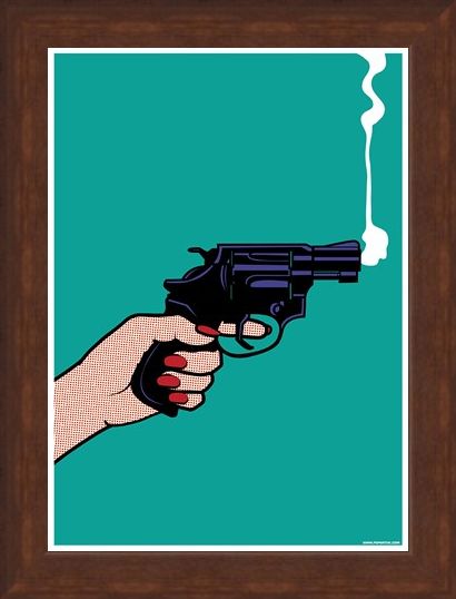 Framed Framed Smokin' Revolver - A Sideways Shot