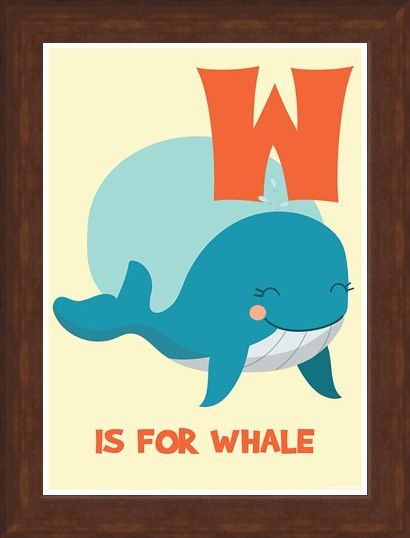 Framed Framed W Is For Whale - Learning By Pictures