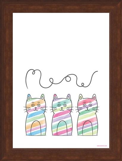 Framed Framed Meow - Stripy Trio