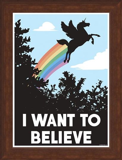 Framed Framed Delusional Unicorn - I Want To Believe