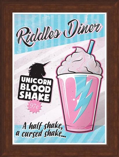 Framed Framed Riddles Diner - Unicorn Blood Shake