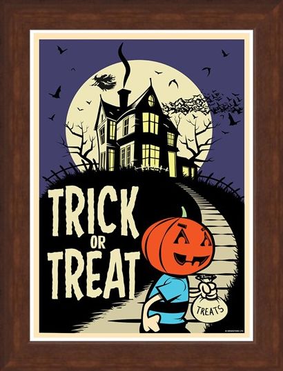 Framed Framed Trick Or Treat - Retro Halloween