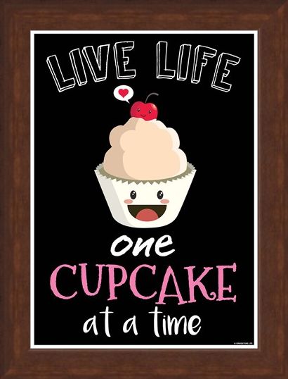 Framed Framed Cheeky Treat - Live Life One Cupcake At A Time