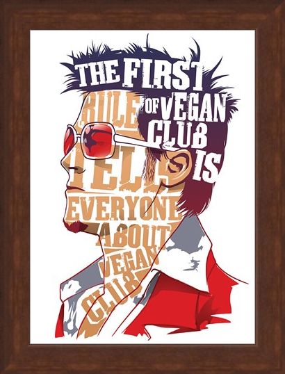 Framed Framed The First Rule Of Vegan Club Mini Poster -