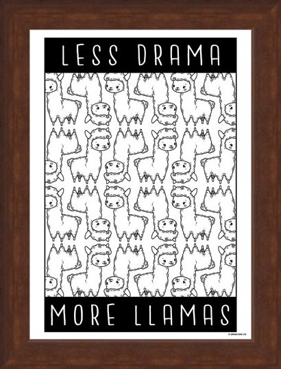 Framed Framed Less Drama More Llamas - Furry Frenzy