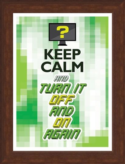 Framed Framed Keep Calm & Turn It Off & On Again - One Solution