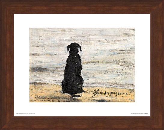 Framed Framed Black Dog Going Home - Sam Toft