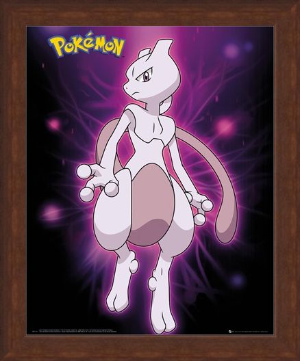 Framed Framed Mewtwo Neon - Pokemon