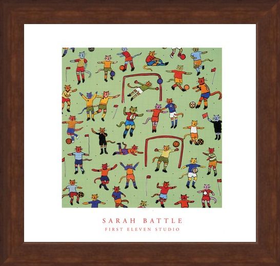 Framed Framed Football Cats - Sarah Battle