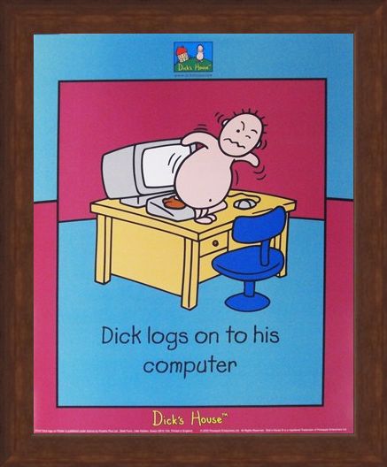 Framed Framed Dick Logs on to his Computer - Dick's House