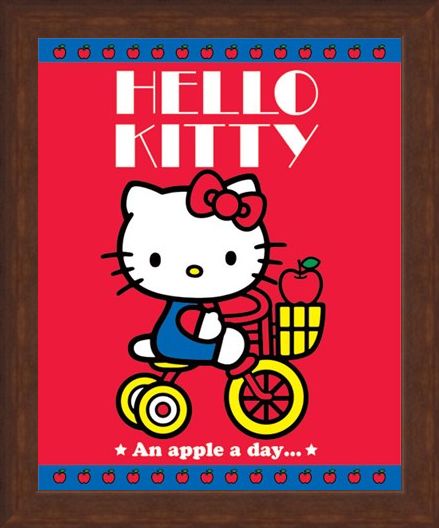 Framed Framed Hello Kitty - An Apple A Day