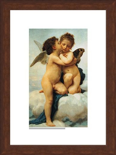 Framed Framed The First Kiss, 1873 - William Adolphe Bouguereau