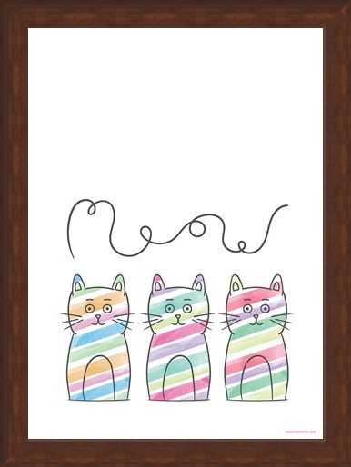 Framed Framed Meow - Stripy Trio