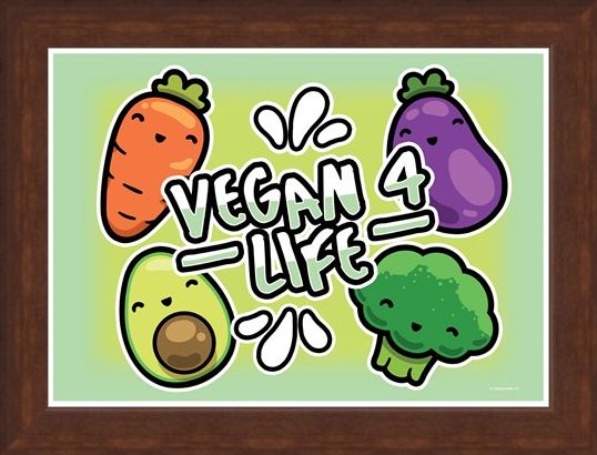 Framed Framed Fruits & Roots! - Vegan 4 Life