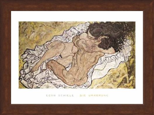 Framed Framed The Embrace (Lovers II), 1917 - Egon Schiele