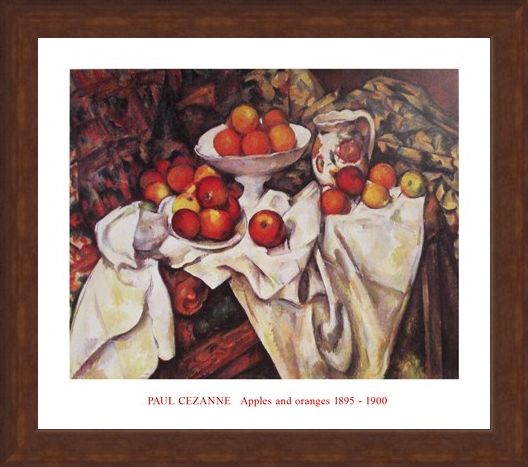 Framed Framed Apples and Oranges - Paul Cezanne