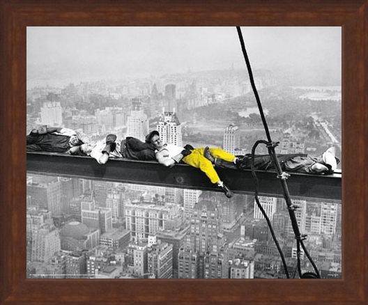Framed Framed Yellow Highlight - Men on a Girder