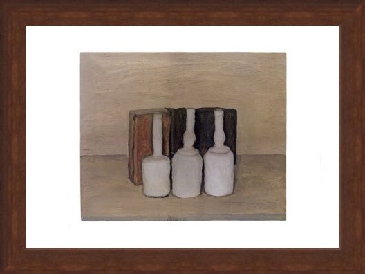 Framed Framed Three Bottles - Giorgio Morandi