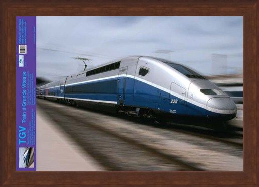 Framed Framed TGV High Speed Train - Trains