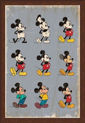 Framed Framed Mickey Mouse Evolution - Walt Disney