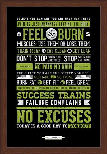 Framed Framed Gym Motivation - No Excuses