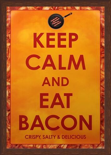 Framed Framed Crispy Salty & Delicious - Keep Calm and Eat Bacon