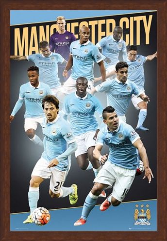 Framed Framed Team Players 2015/16 - Manchester City Football Club