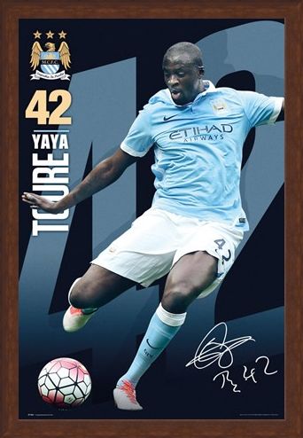Framed Framed Yaya Toure 15/16 - Manchester City Football Club