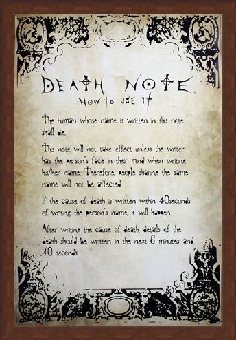 Framed Framed Play By The Rules - Death Note