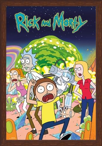 Framed Framed Rick and Morty Group - Cartoon Sitcom