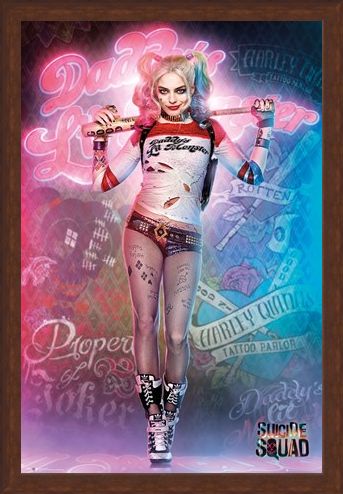 Framed Framed Harley Quinn In Neon - Suicide Squad